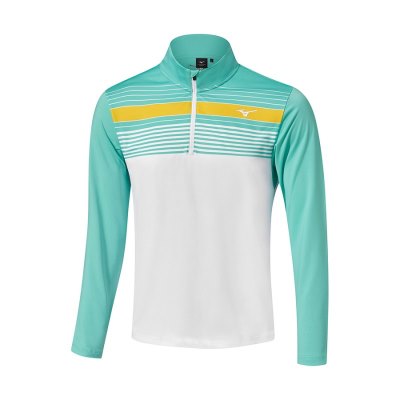 Camisa Mizuno BRZ Elite ST 1/4 Zip Hombre Verdes / Blancos - Chile M862BQRTWL